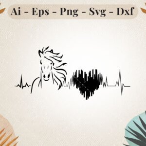 Horse Heartbeat SVG | Horse Lover Design