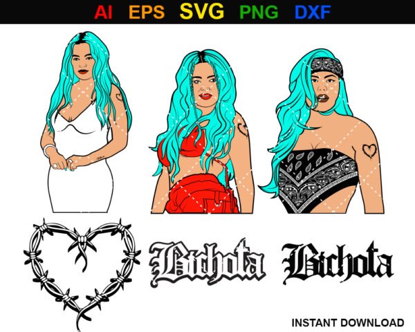 Bichota SVG Trio Set - Bold Empowerment Graphics