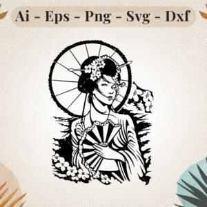 geisha-japonesa-tatuagem-de-gueixa-svg-design