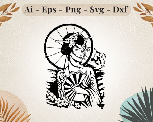 geisha-japonesa-tatuagem-de-gueixa-svg-design