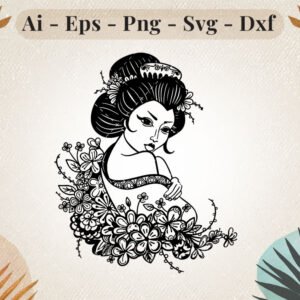 elegant-geisha-floral-art-svg-design
