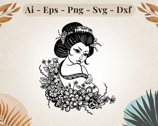 elegant-geisha-floral-art-svg-design