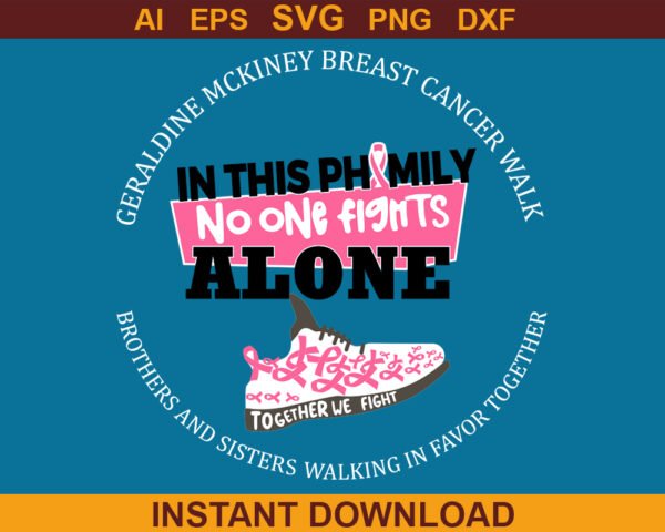 Breast Cancer Walk - No One Fights Alone Design