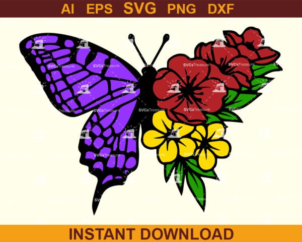 Butterfly and Flowers Design