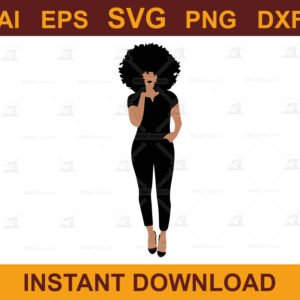 Black Woman Silhouette SVG Design