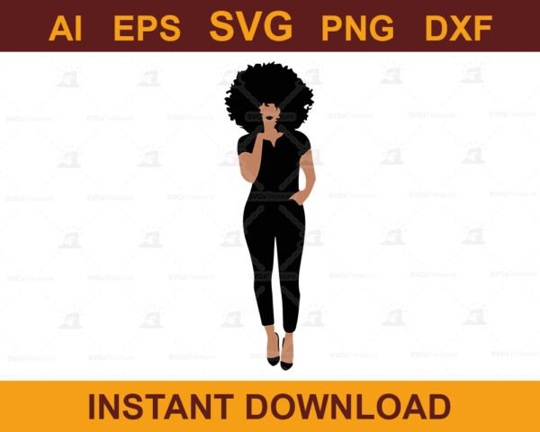 Black Woman Silhouette SVG Design