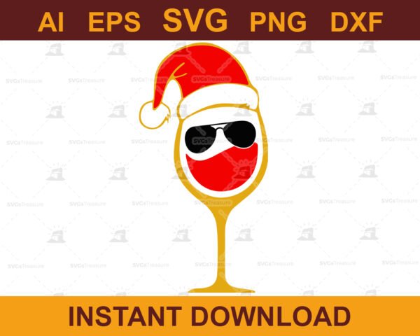 Christmas Wine Glass