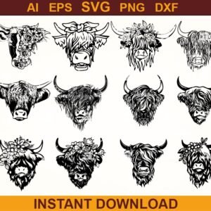 Highland Cow SVG Bundle