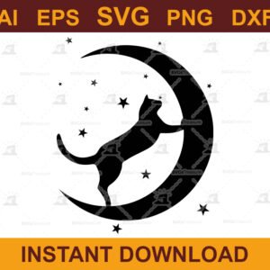 Cat Over the Moon SVG Design