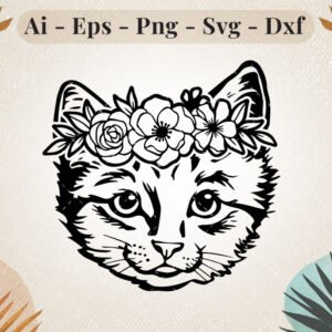 floral-cat-svg-design