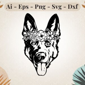 floral-dog-svg-design