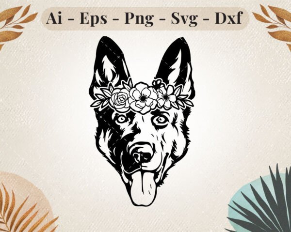 floral-dog-svg-design