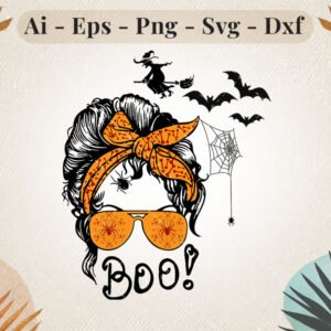 messy-bun-pumpkin-halloween-svg