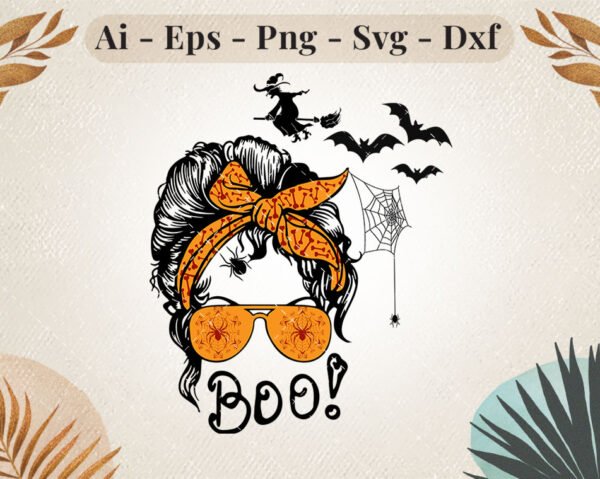 messy-bun-pumpkin-halloween-svg