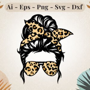 messy-bun-leopard-svg