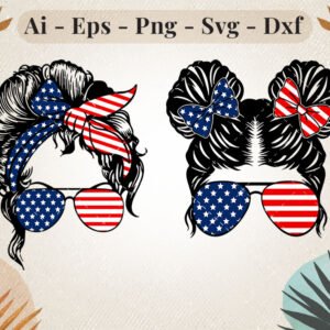messy-bun-mom-daughter-american-flag-svg