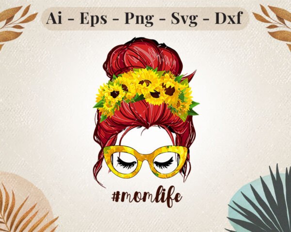 momlife-sunflower-hair-bun-svg-design