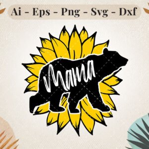 mama-bear-sunflower-svg-design