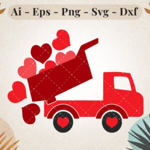 valentines-day-love-truck-svg-design