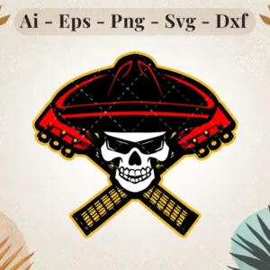mexican-skull-guitar-svg