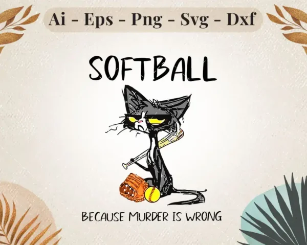 Softball-because-murder-is-wrong-Svg