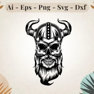 Viking Skull Decal SVG | Norse Warrior Sticker