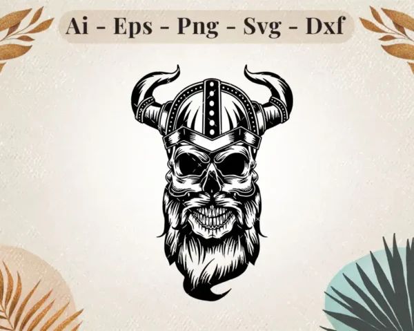 Viking Skull Decal SVG | Norse Warrior Sticker