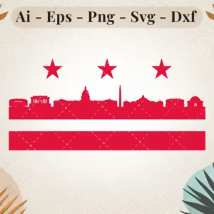 washington-dc-flag-skyline-svg