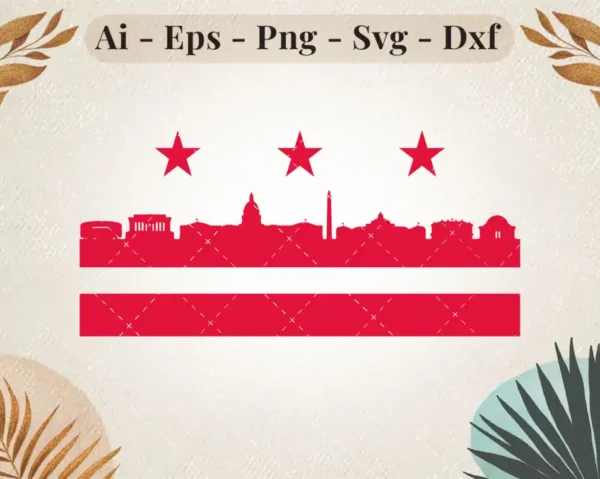 washington-dc-flag-skyline-svg