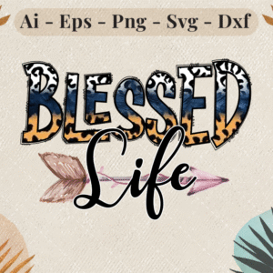 Blessed Life western boho sublimation design with arrow